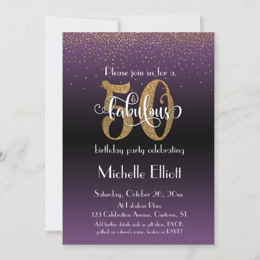 Invitation Parties scintillant & Script 50 & Fabuleux sur Pur (Devant)