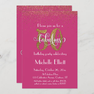 Invitation Parties scintillant & Script 50 & Fabulous, Hot Pi