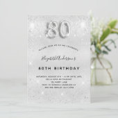 Invitation parties scintillant silve 80e anniversaire scintil (Debout devant)