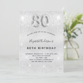 Invitation parties scintillant silve 80e anniversaire scintil (Debout devant)