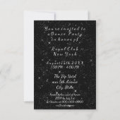 Invitation Parties scintillant Silver Blue Night Sky Starry D (Dos)