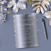 Invitation Parties scintillant Silver élégant script mariage