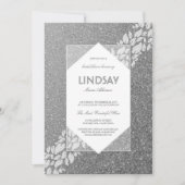 Invitation Parties scintillant Silver Elegant Vintage Fab Fêt (Devant)