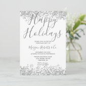 Invitation PARTIES SCINTILLANT SIlver Joyeux jours fériés ou  (Debout devant)