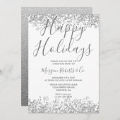 Invitation PARTIES SCINTILLANT SIlver Joyeux jours fériés ou  (Devant / Derrière)