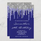 Invitation Parties scintillant Silver Navy Drives Midnight Bl (Devant / Derrière)
