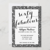 Invitation Parties scintillant Silver Sixty & Fabulous (Devant)