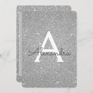 Invitation Parties scintillant Silver Sparkle Fille fête d'an