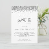 Invitation Parties scintillant Silver tendance Sweet 16 Anniv (Debout devant)