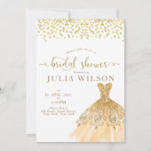 Invitation Parties scintillant simple en feuille dorée frise  (Devant)