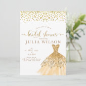 Invitation Parties scintillant simple en feuille dorée frise  (Debout devant)