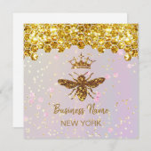 Invitation parties scintillant simulée (Devant / Derrière)