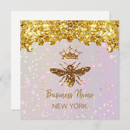 Invitation parties scintillant simulée (Devant / Derrière)