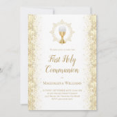 Invitation parties scintillant simulée Première sainte commun (Devant)