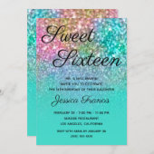 Invitation Parties scintillant sirène Turquoise Ombre Sweet s (Devant / Derrière)