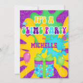 Invitation Parties scintillant Slime coloré Anniversaire Fête (Devant)