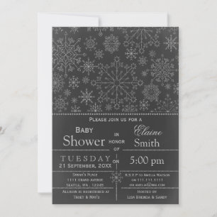 Invitation Parties scintillant Snowflake argent Baby shower d