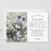 Invitation Parties scintillant Snowflakes premier anniversair (Devant)