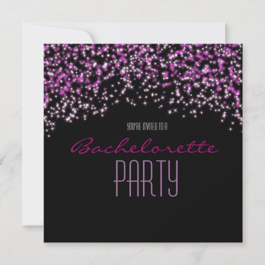 Invitation Parties scintillant Sparkle Black Pink Glam Party  (Devant)