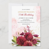 Invitation Parties scintillant Splash Bourgogne Dahlia Rose A (Devant)