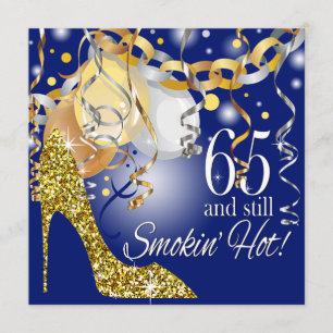 Invitation Parties scintillant Stiletto 65e anniversaire   or