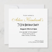 Invitation Parties scintillant Stiletto 70e anniversaire | or (Dos)