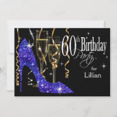 Invitation Parties scintillant Stiletto Champagne 60e anniver (Devant)