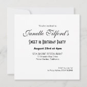 Invitation Parties scintillant Stiletto Silver Foil Sweet 16  (Dos)