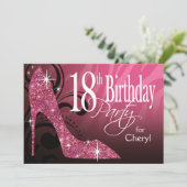 Invitation Parties scintillant Stiletto Zebra 18e anniversair (Debout devant)