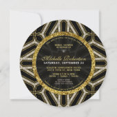 Invitation Parties scintillant Style Gold Croix Noire Fête de (Dos)