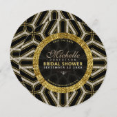 Invitation Parties scintillant Style Gold Croix Noire Fête de (Devant / Derrière)