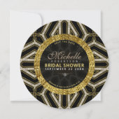 Invitation Parties scintillant Style Gold Croix Noire Fête de (Devant)