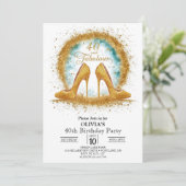 Invitation Parties scintillant Stylish Digital Gold 40e anniv (Debout devant)