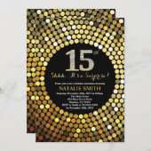 Invitation Parties scintillant surprise 15e anniversaire Blac (Devant / Derrière)