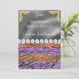 Invitation Parties scintillant Surprise Anniversaire Purple O