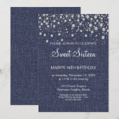 Invitation Parties scintillant Sweet 16 Anniversaire Invitati (Devant / Derrière)