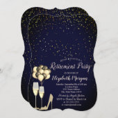 Invitation Parties scintillant talons hauts, Confetti Blue Re (Devant / Derrière)