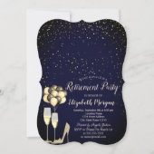 Invitation Parties scintillant talons hauts, Confetti Blue Re (Devant)