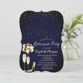 Invitation Parties scintillant talons hauts, Confetti Blue Re (Debout devant)
