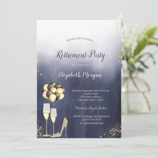 Invitation Parties scintillant talons hauts, Ombre Blue Retir (Debout devant)