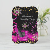 Invitation Parties scintillant talons roses chauds Anniversai (Debout devant)
