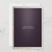 Invitation Parties scintillant Taupe Beige violet moderne Chi (Dos)