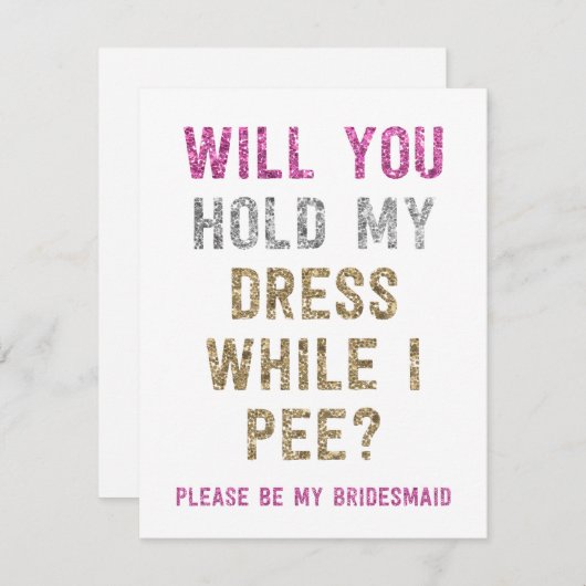 Invitation Parties scintillant Tenir Ma Robe Pendant Que Je P (Devant / Derrière)