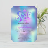 Invitation Parties scintillant Tiara Holographic Sweet 16 Par (Debout devant)