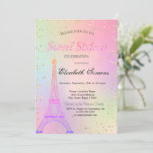 Invitation Parties scintillant Tour Eiffel Diamants Holograph (Debout devant)