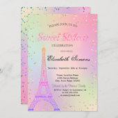 Invitation Parties scintillant Tour Eiffel Diamants Holograph (Devant / Derrière)