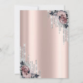 Invitation Parties scintillant, Tour Eiffel Fleurs Sweet 16 I (Dos)