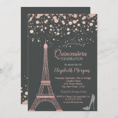 Invitation Parties scintillant Tour Eiffel, Points de talons  (Devant / Derrière)
