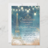 Invitation Parties scintillant Tour Eiffel, Tiara Aquarelle Q (Devant)