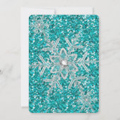 Invitation Parties scintillant Turquoise Argent hiver Wonderl (Dos)